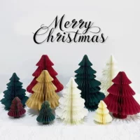Table Christmas origami decorations, small foldable paper trees, styles A–D, 10–50 cm