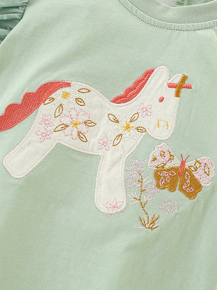 Ropa para niños transfronteriza malwee camiseta para niñas verano nuevo estilo europeo y americano niños pequeños y medianos cuello redondo manga corta ropa para niños estilo occidental