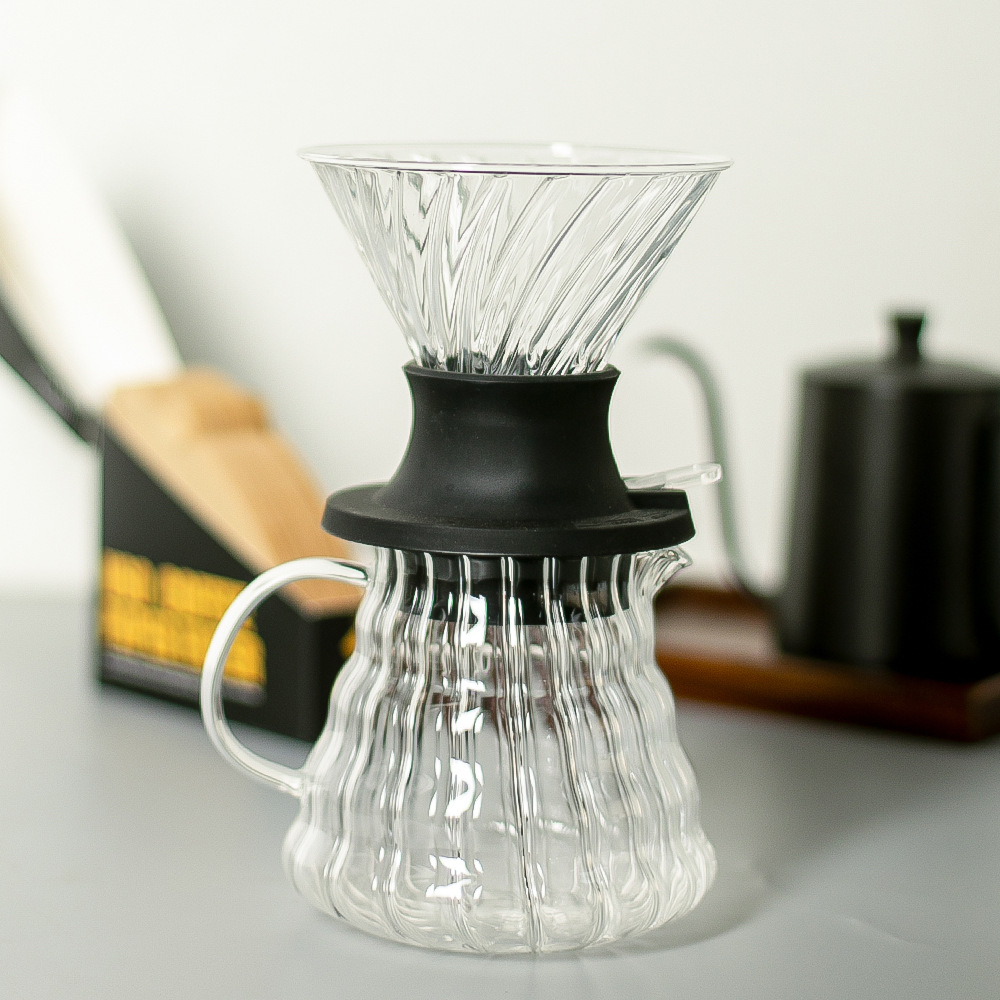 Taza inteligente de vidrio para café hecho a mano V02 taza de filtro tipo goteo de extracción doméstica preparación conjunto de filtros integrados