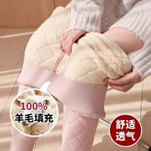 东北特厚羊羔绒保暖裤内穿高腰加绒加厚发热防寒打底棉裤女秋冬季