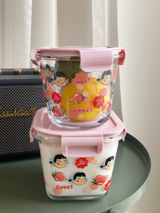 Glass Soup Bowl, Microwaveable, Sealed Lunch Box, Lunch Box for Office Workers and Students, Lunch Box, Fruit Crisper