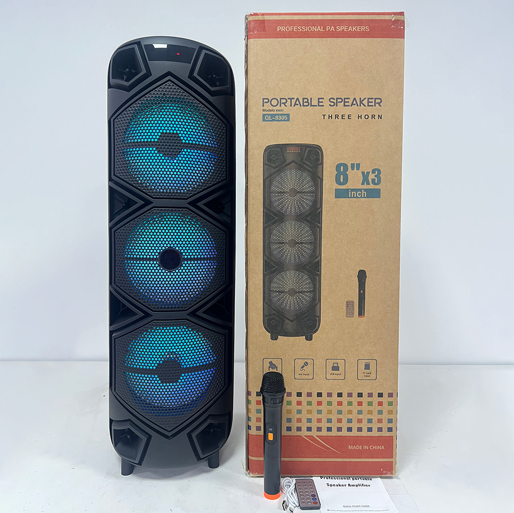 Comercio exterior explosión de alto volumen de 8 pulgadas portable karaoke bluetooth altavoz estéreo subwoofer