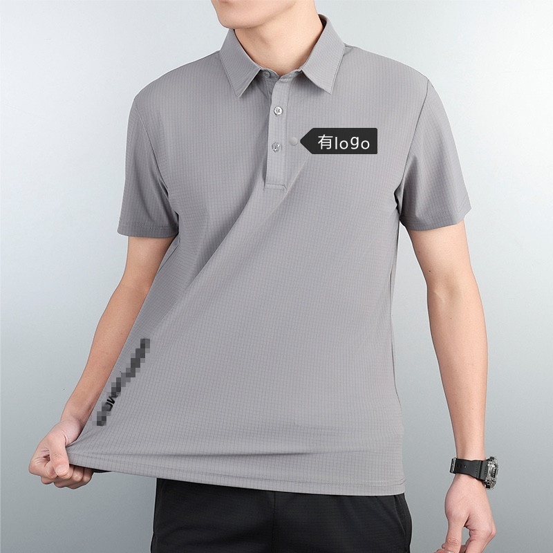 Summer Ice Silk Short-sleeved Breathable T-shirt Men's Top Golf Polo Shirt Lel Quick-drying Casual Men's high quality