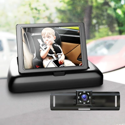 Car-Mounted Baby Monitor with 4.3inch Monitors + 8-Light Infrared Night Vision Camera for Rear-Seat Monitoring (Car display) - 57-off-stacks