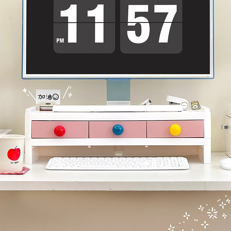 Dopamine Double Layer Computer Elevated Rack Desk Office Desktop Monitor Bracket Storage Rack Desktop Storage Rack