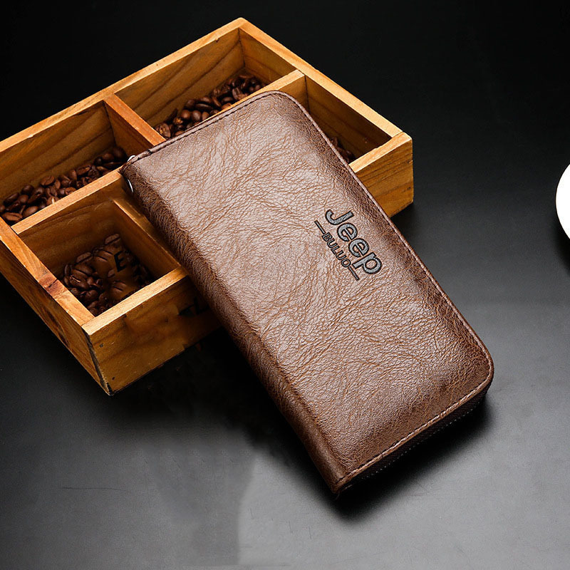 New Men's Wallet Long Zipper Wallet Men's Youth Hand Bag Wallet Large Capacity Mobile Phone Bag Hot Sale