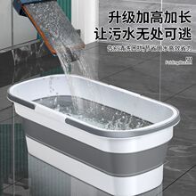 拖把折叠水桶塑料拖把桶提手储水拖地盆拖把家用一拖净免手洗方形