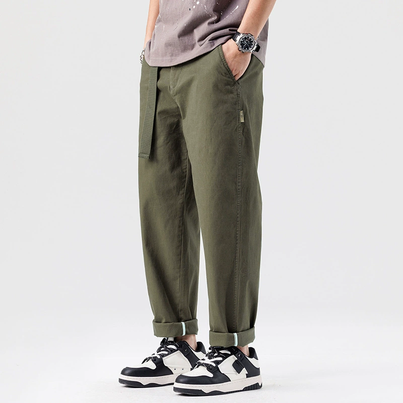 Новые повседневные брюки мужские микро-ха прямые свободные эластичные приливные американские брюки