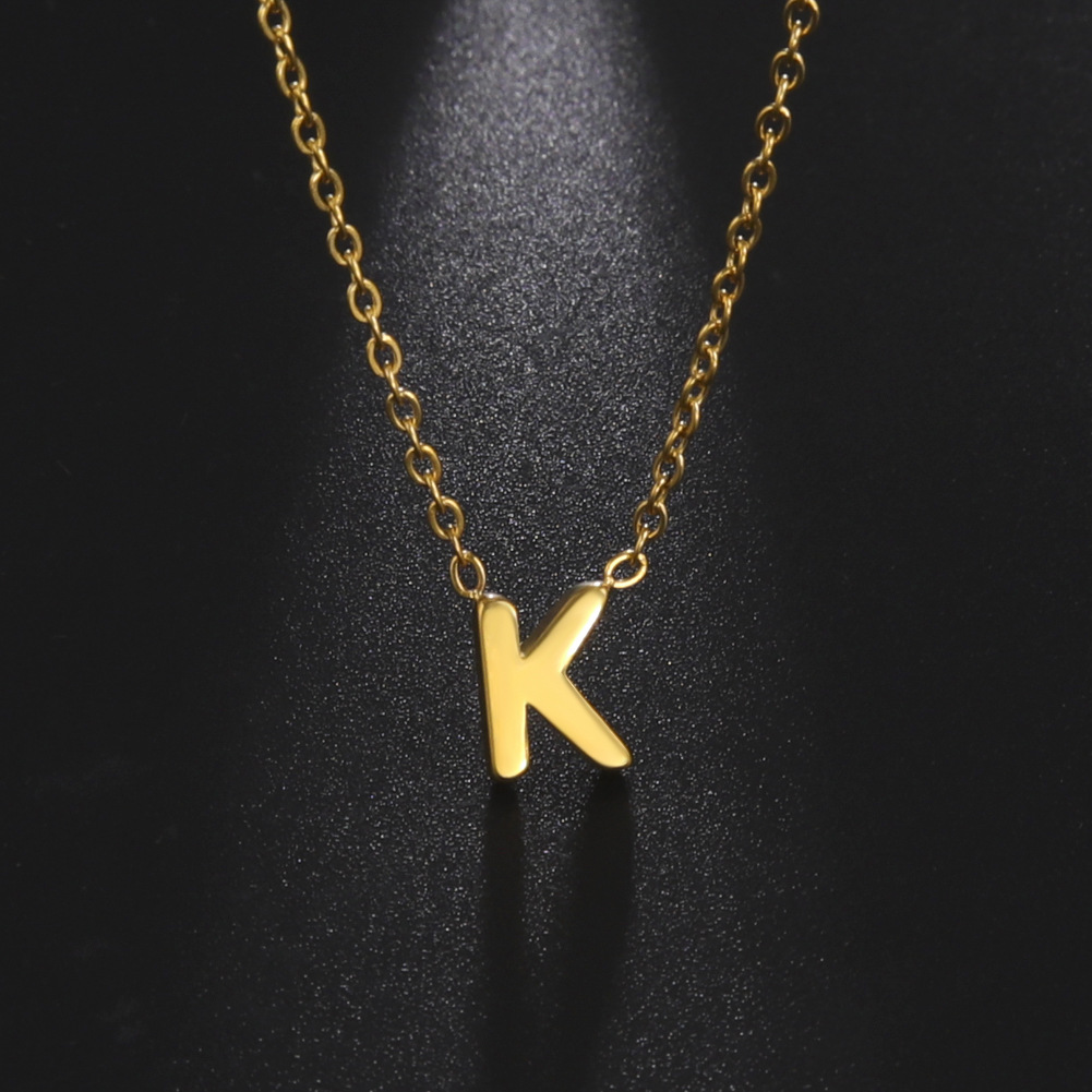 Simple Style Letter Stainless Steel Plating Pendant Necklace display picture 4