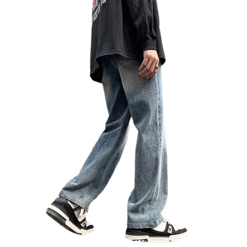 Estilo de Hong Kong hombres de moda verano nuevo estilo 2024 personalidad alfabeto jeans hip-hop ins marea calle alta tendencia pantalones guapos