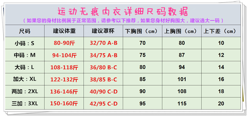 背心尺码推荐表
