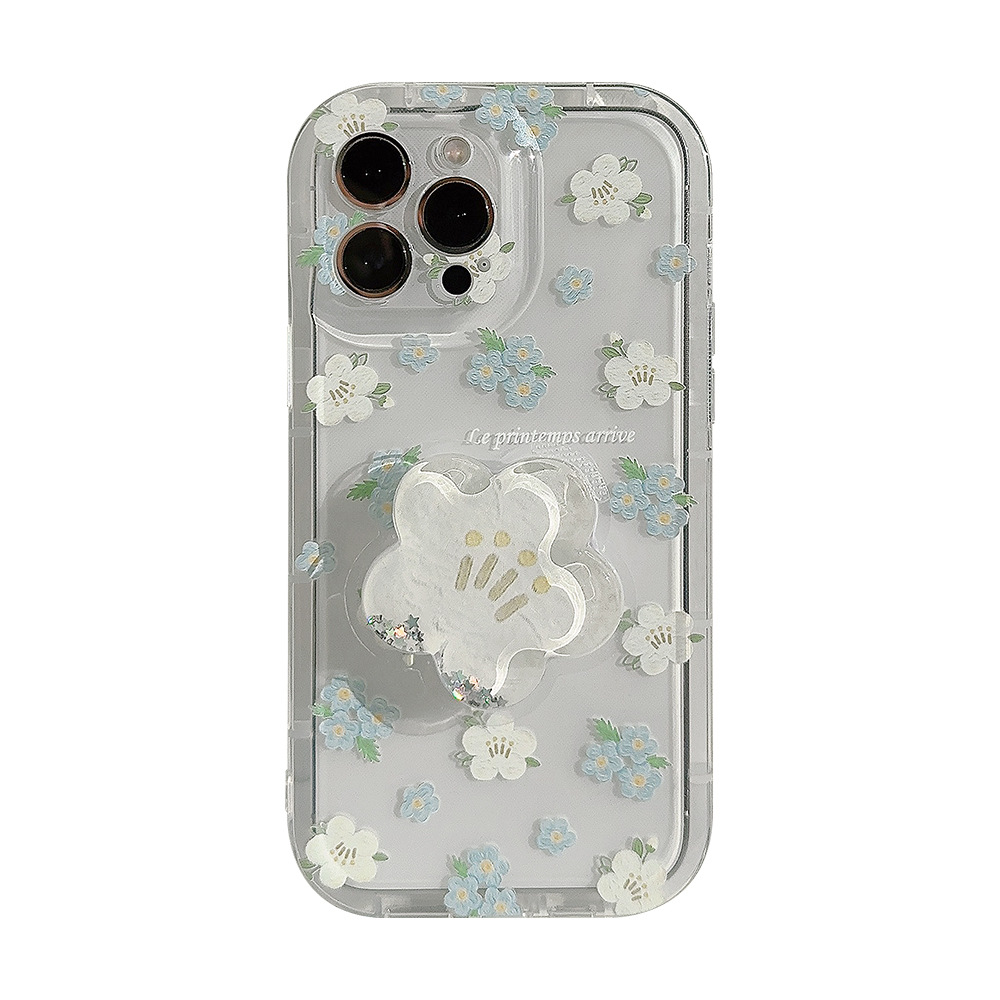 Ins floral 15 Adecuado para iphone16 Apple 14promax funda para teléfono móvil 11 soporte de bolsa de aceite simple 13pro 12