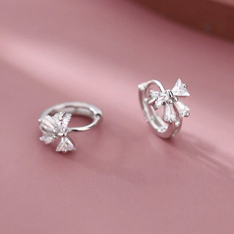 Серебряная игла с бантом, милые серьги, образец 925 пробы, коллекция 2023 года