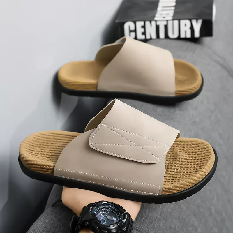 跨境大码拖鞋男款夏季外穿防滑耐磨一字拖男户外运动沙滩休闲凉鞋