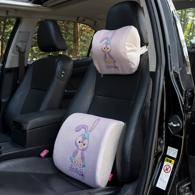 pillow headrest lumbar support suit: Waist support - purple-rabbit-diamond-head-pillow-combination