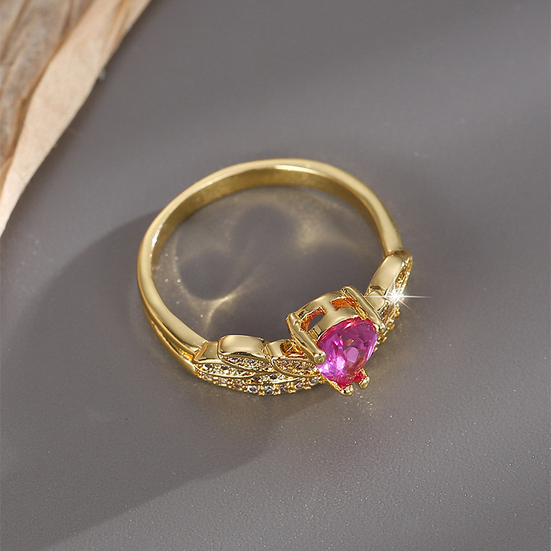 Water Droplets Pattern Lady Water Droplets Copper Plating Inlay Zircon Rings