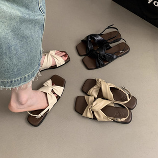 Women's Summer Outer Wear Flat Sandals New All-Match French Style Beautiful Fairy Style Skirt Travel Seaside Roman Shoes