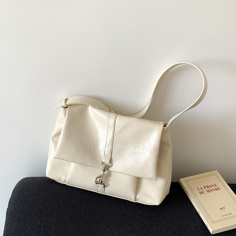 Nuova borsa a tracolla in morbida pelle PU per donna, versatile, grande capacità, con nicchia sottobraccio, fibbia a gancio con patta,_voghion.com