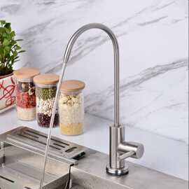 净水器水龙头304不锈钢大弯厨房净水机专用龙头2分4分双出水龙头