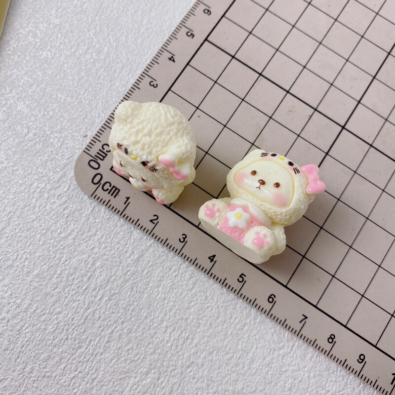 树脂配件小熊立体头套可爱kt卡通DIY手机壳发饰发夹儿童玩具摆件|undefined