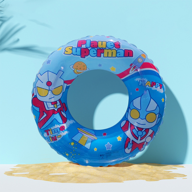 Anillo de natación engrosado para niños anillo axilar anti-rollback para niños niñas principiantes bebé dibujos animados anillo salvavidas inflable