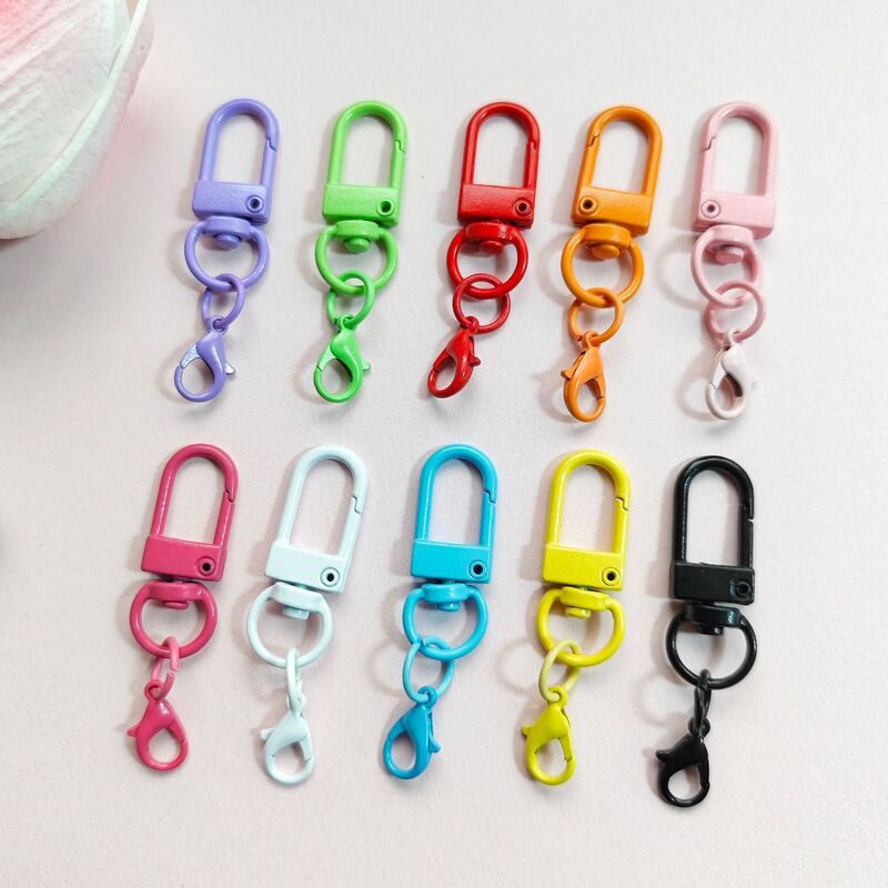 Color rotating door clasp metal lobster clasp key chain candy color dog clasp diy accessories doll bag pendant