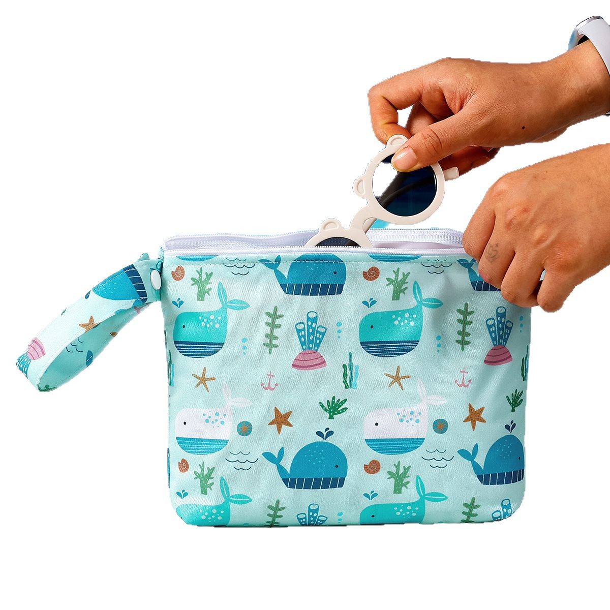 オーシャンシリーズポータブルハンギングバッグベビー外出衣類収納袋防水水着収納袋外出トイレタリーバッグ