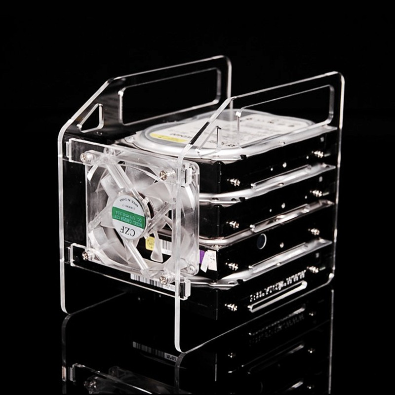Rack de disco duro rack de expansión soporte de jaula de disco duro mecánico rack de disco duro externo 3,5 caja de disco duro acrílico transparente de escritorio