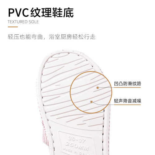 Linen Slippers for Men - Summer Simple Home Cotton Lined Breathable Sweat Absorbent All-Season Non-Slip Indoor Soft Sole Cool Slippers