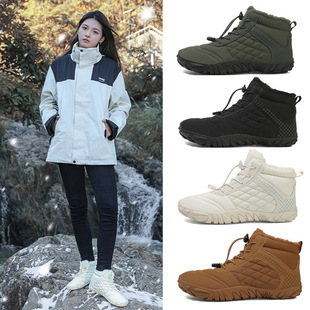 Cross-border Outdoor New Autumn and Winter Casual Waterproof Five-finger Shoes Men's Mountaineering Barefoot Cotton Shoes Thickened Warm Non-slip