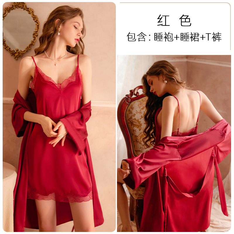 Abrigo rojo vino, cinturón de camisón (sin almohadilla para el pecho)