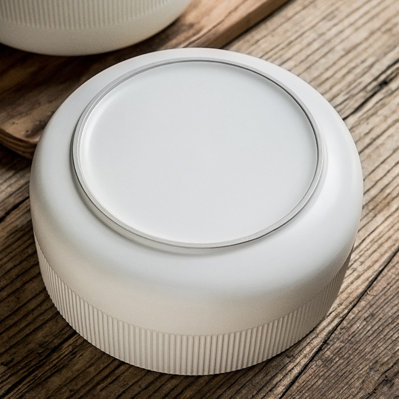 Retro gran tazón de sopa profunda relieve de 8,5 pulgadas simple tazón de sopa de cerámica grande tazón de sopa exportación transfronteriza