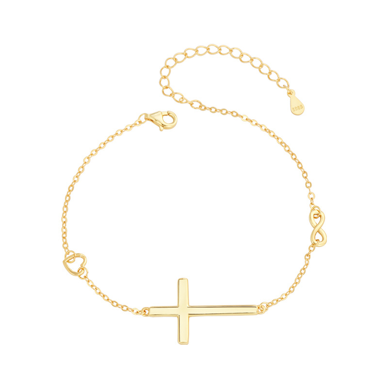 925 pulsera de cruz de plata esterlina para mujeres Europa y América personalidad transfronteriza moda alta joyas accesorios simples