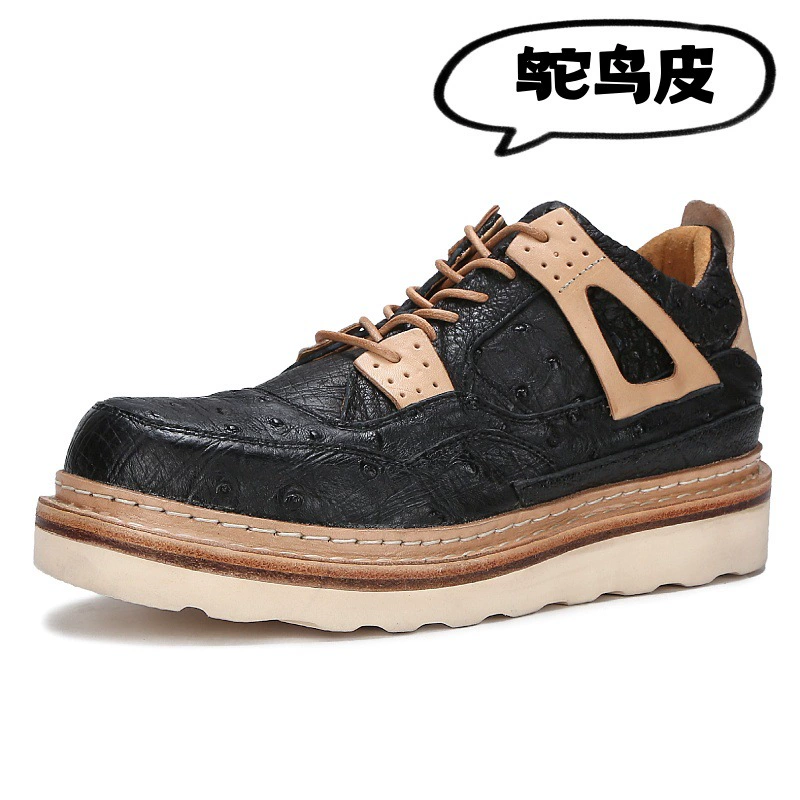 Кожаные туфли Goodyear с потертостями, мужская повседневная обувь растительного дубления, толстая подошва, Мужская обувь в стиле ретро, меняющая цвет, низкие мужские туфли в стиле ретро