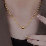 Украшение-шарик, ожерелье, модная универсальная подвеска из нержавеющей стали, изысканный стиль, не выцветает