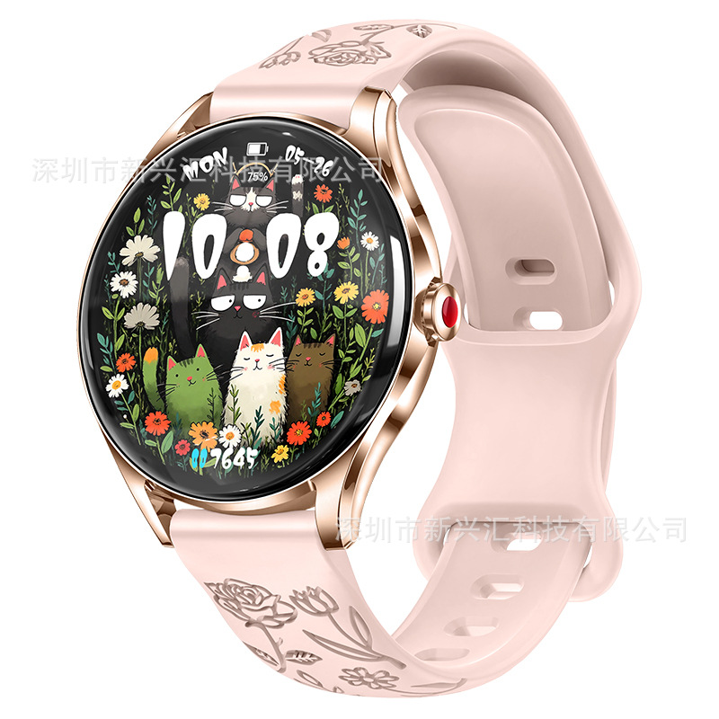 2025 New Women's Smart Watch Women's Health Heart Rate Blood Oxygen Foreign Trade Men's and Women's Couple Waterproof Bluetooth Watch