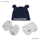Factory wholesale European and American wind baby cotton printed hat gloves socks 3 sets of children's clothing