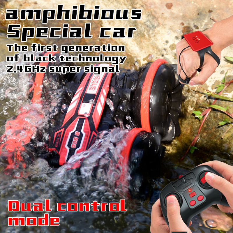 2.4g Amphibious All-Terrain Off-Road Vehicle Double-Sided Stunt Car Rc Four-Wheel Drive Gesture Remote Control Car Gesture Sensing