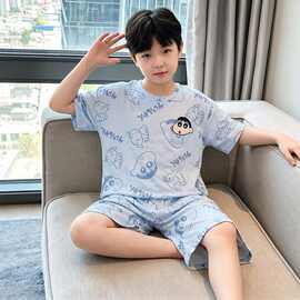男童睡衣套装2026夏季新款儿童儿童中大童新款男孩短袖短裤家居服