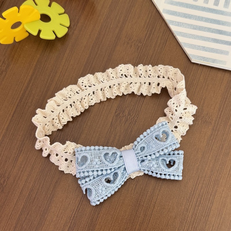 新しい赤ちゃん夏ブルーリボンヘッドバンド新生児レースヘアアクセサリーかわいい子供の快適な帽子カスタマイズ|undefined