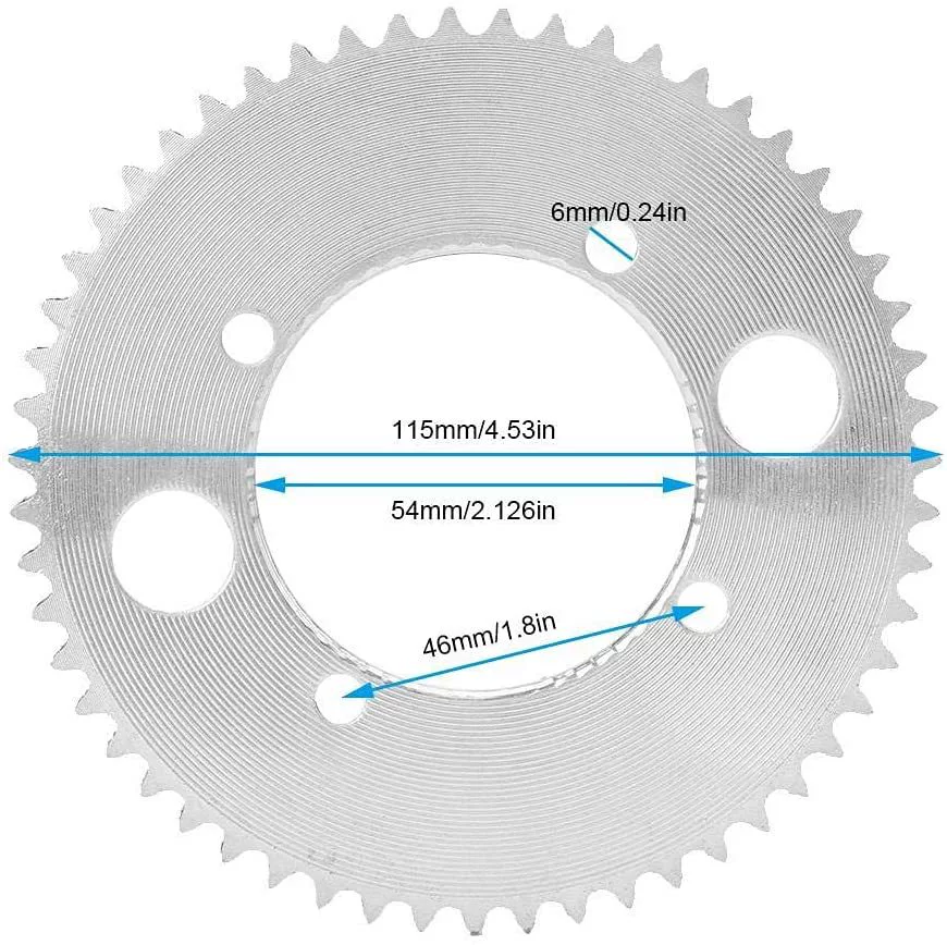 47 49cc 25h 55T Задняя цепная звездочка, подходящая для Razor E300