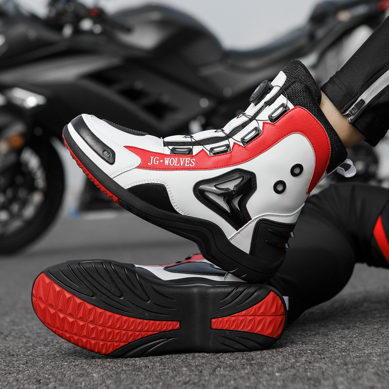 Cuatro estaciones de motocicleta para hombres y mujeres zapatos de ciclismo casuales al aire libre motocicleta impermeable botas de viajes zapatos motocicleta de rally