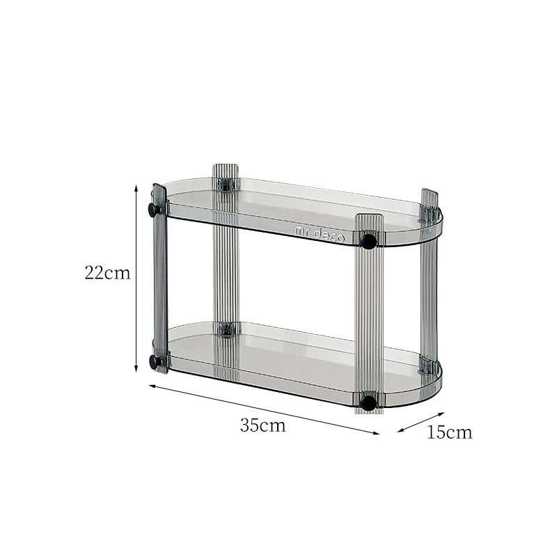 Transparent table glass holder, perfume, cosmetic storage system