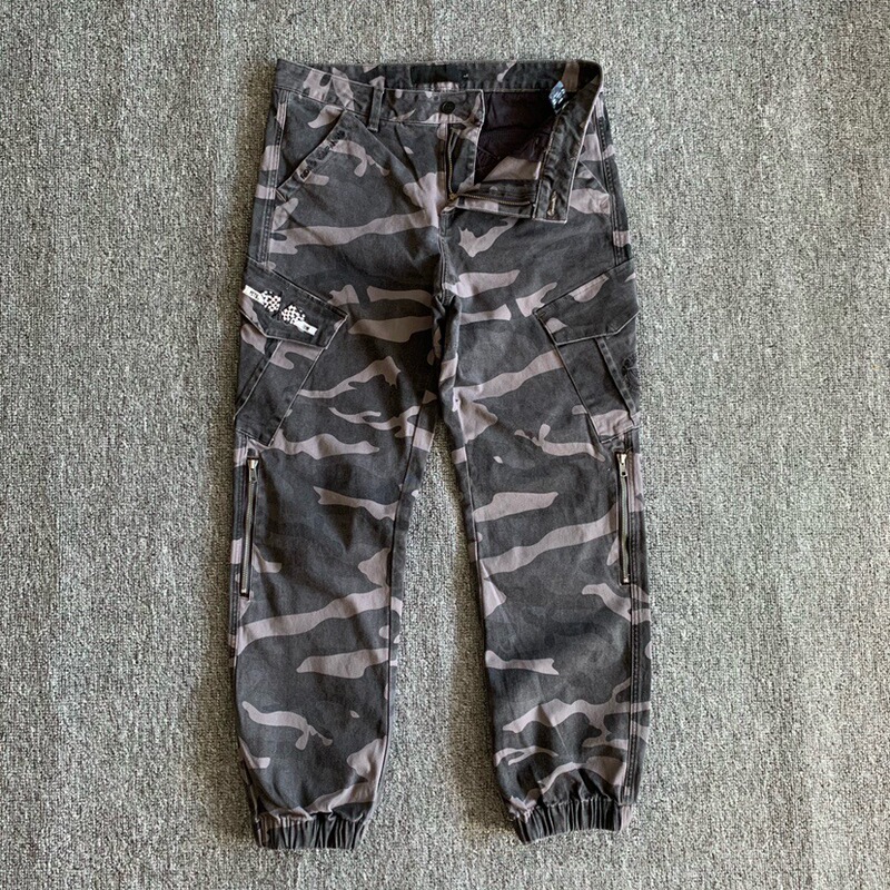Japanese Heavy-Duty Thick Stretch Camouflage Cargo Pants Multi-Pocket Long Pants Men's Cuffed Jogger Loose Casual Pants