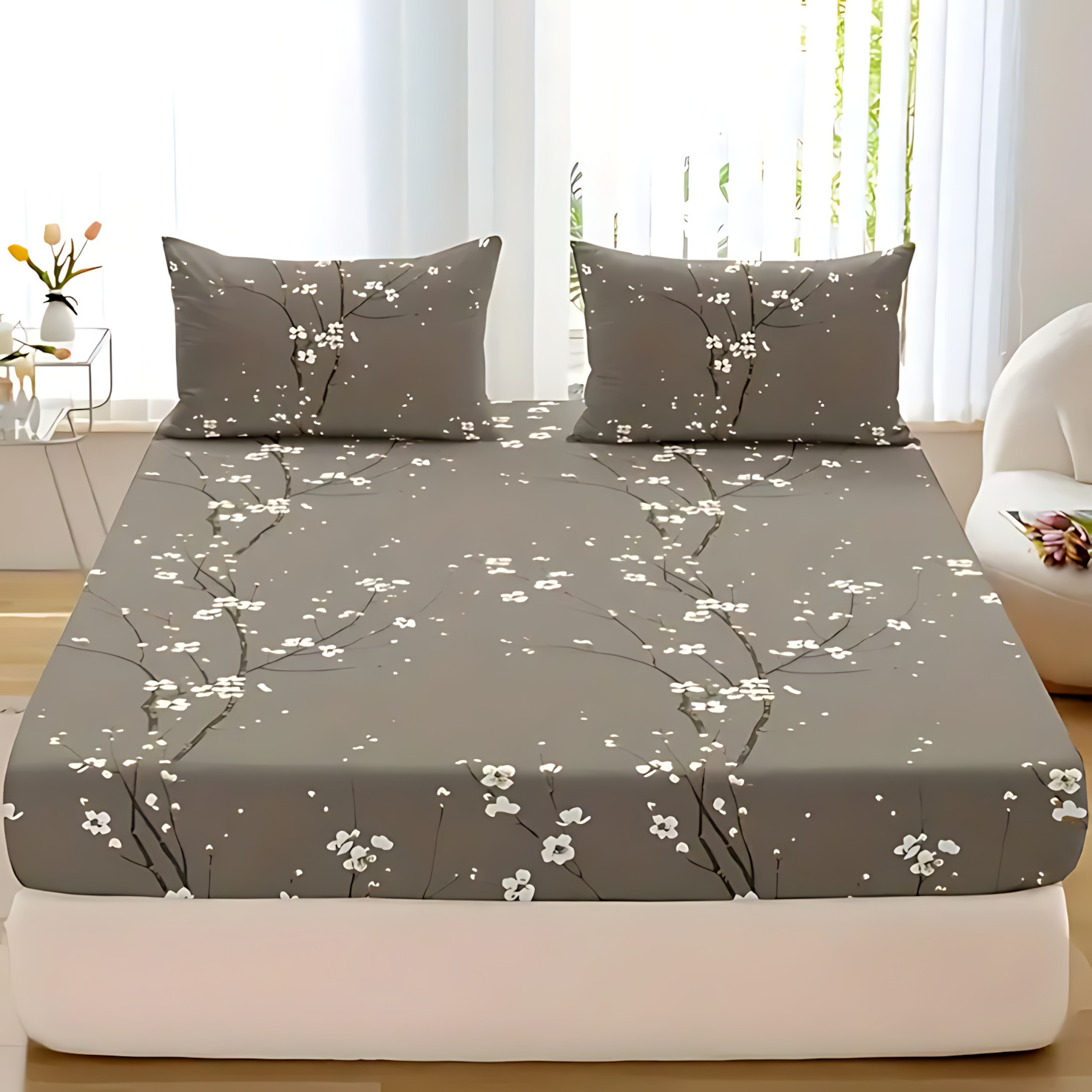 TEMU / JIT fresco y simple flor suave cama cómoda cama
