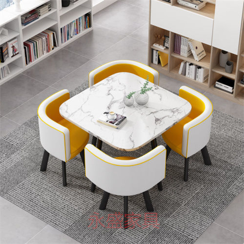 정사각형 모조 대리석 내부 노란색