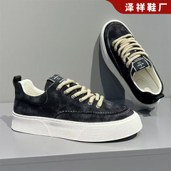 男鞋2024春季新款休閒帆布鞋男透氣軟底潮流舒適時尚運動男士板鞋