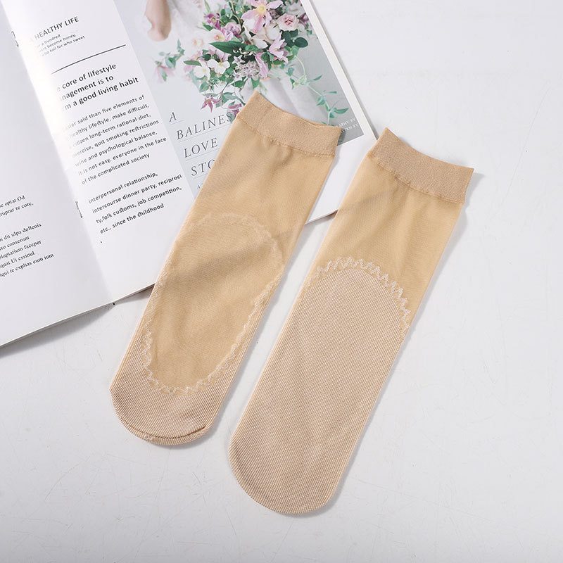 Cotton sole steel stockings business stockings women's thick flesh-colored quality cotton with sole soft steel socks spring and summer cotton sole stockings