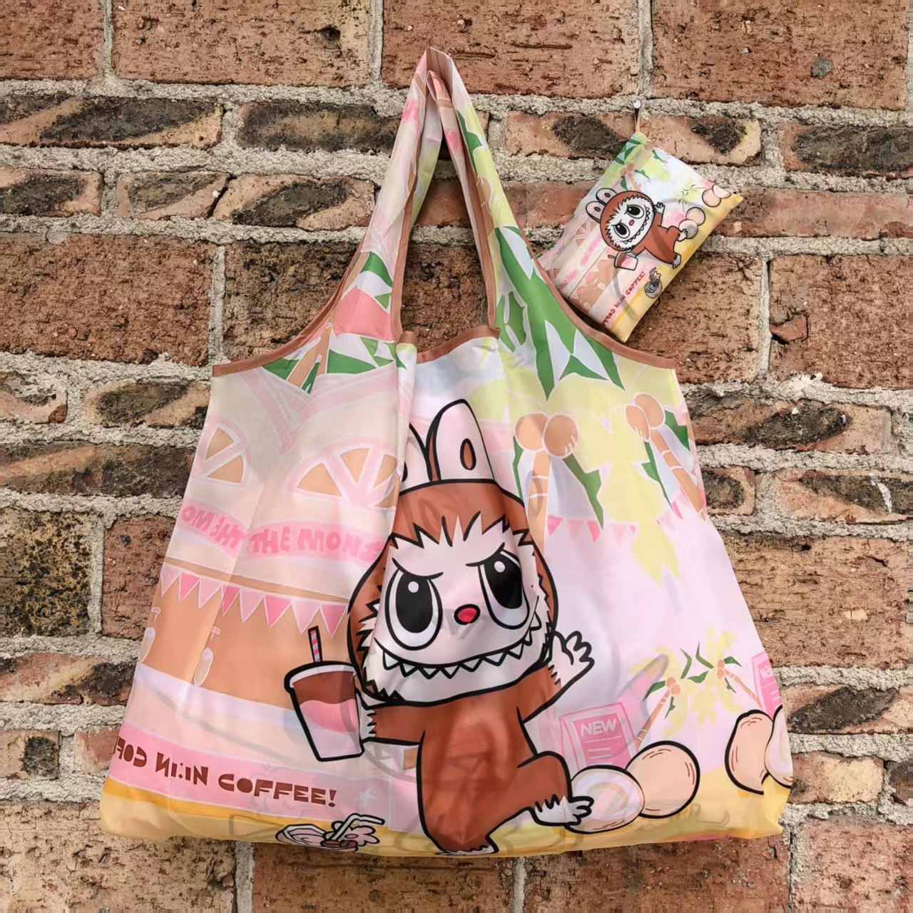 大型アニメスポット折り畳み環境保護レジ袋携帯袋が軽くて、野菜バッグを買って収納するファッションを繰り返している