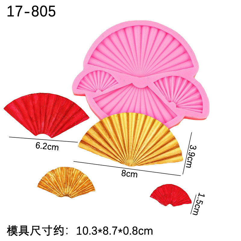 Fondant en forma de abanico de origami pastel decorativo plug-in chocolate Caramelo Suave molde de silicona origami modelado epoxi molde de yeso